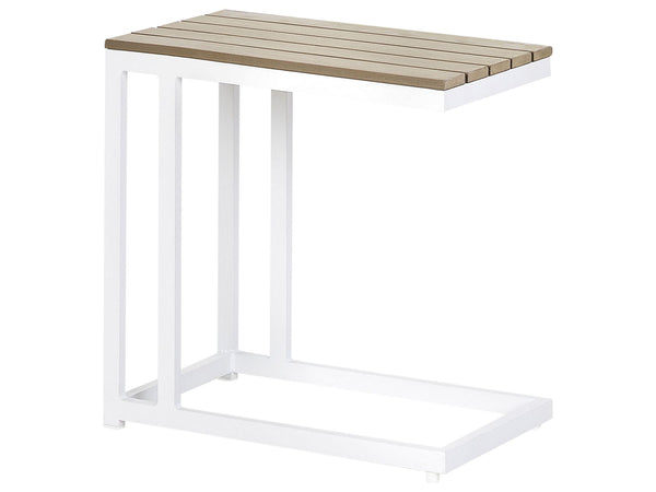 Messina Garden Side Table Light Wood and White