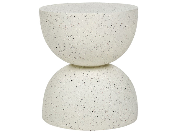 Caoria Accent Side Table Off-White Terazzo Effect