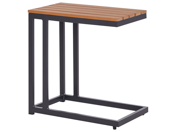 Messina Garden Side Table Light Wood and Black