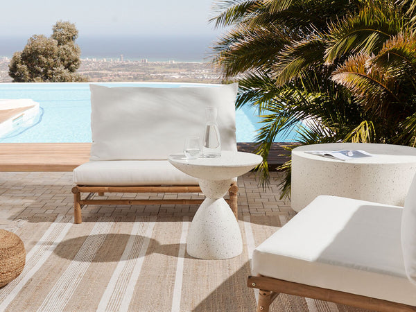 Caffi Accent Side Table Off-White Terazzo Effect