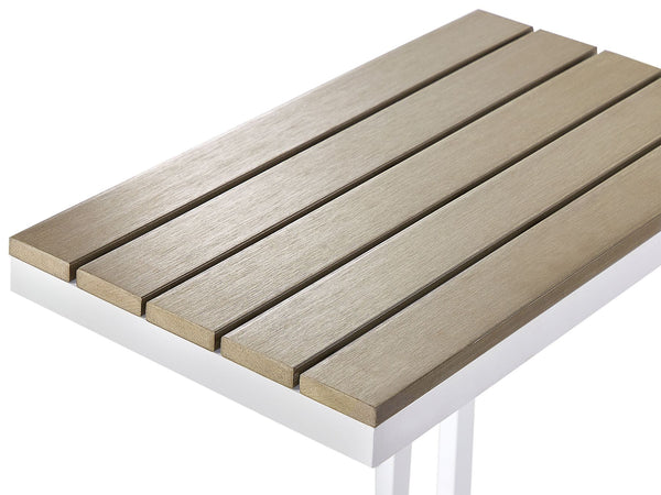 Messina Garden Side Table Light Wood and White