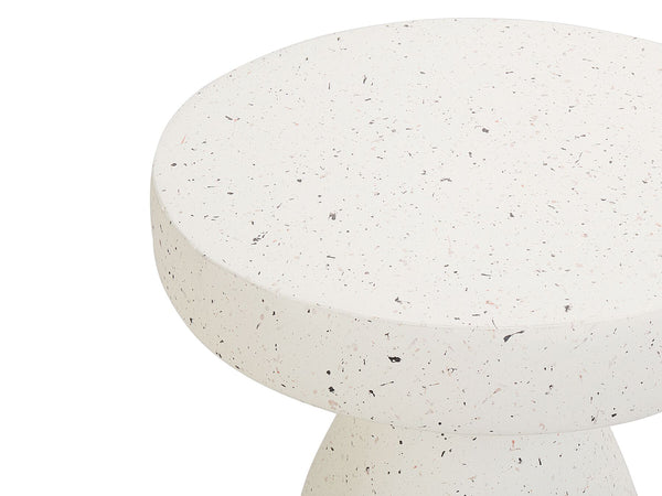 Biviere Accent Side Table Off-White Terrazzo Effect