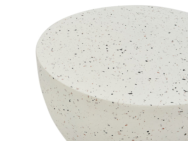 Caoria Accent Side Table Off-White Terazzo Effect