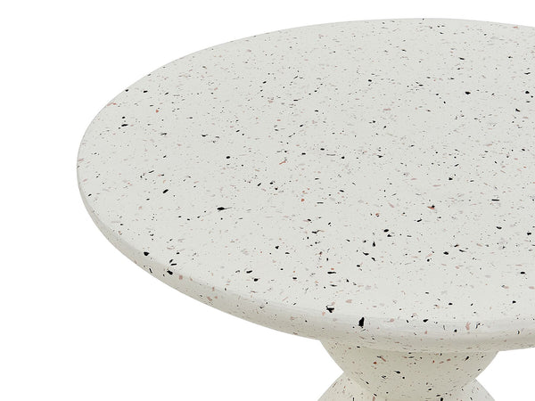 Caffi Accent Side Table Off-White Terazzo Effect