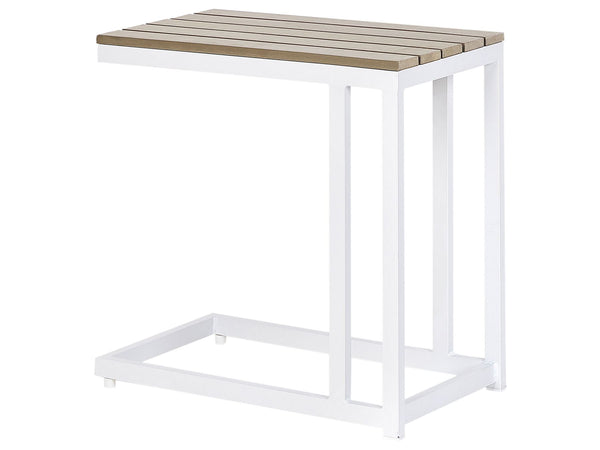 Messina Garden Side Table Light Wood and White