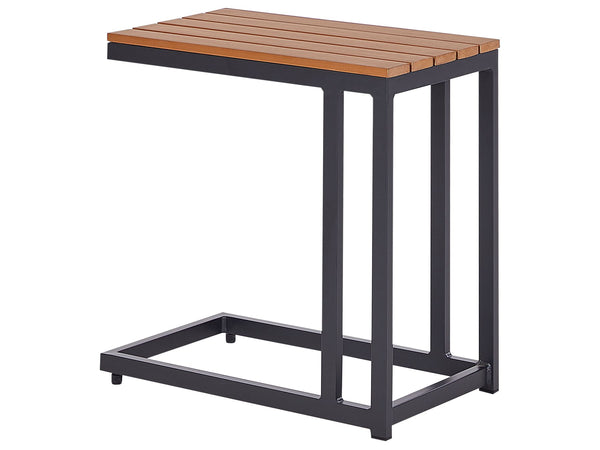 Messina Garden Side Table Light Wood and Black