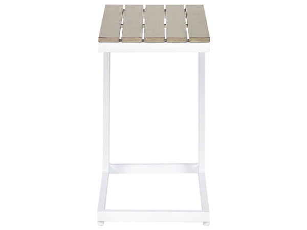 Messina Garden Side Table Light Wood and White