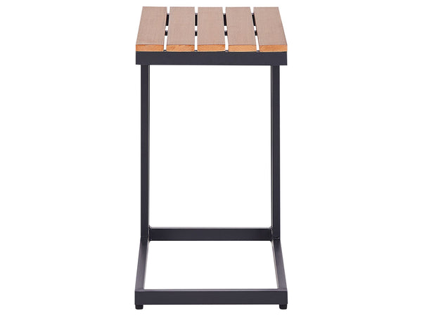 Messina Garden Side Table Light Wood and Black