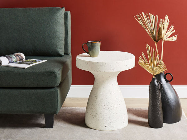 Biviere Accent Side Table Off-White Terrazzo Effect