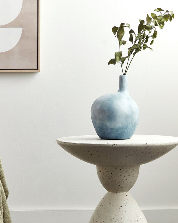 Caffi Accent Side Table Off-White Terazzo Effect