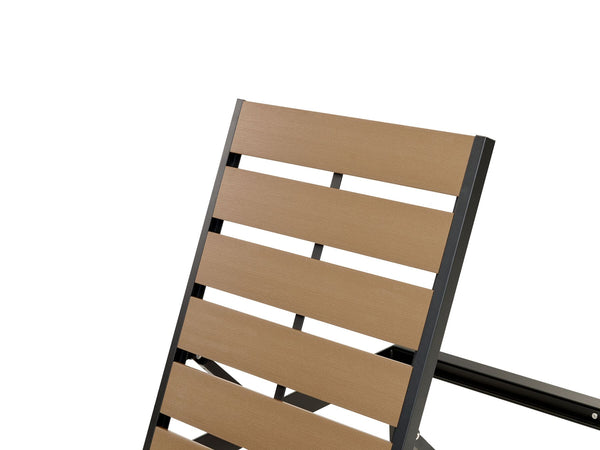 Aluminium Reclining Sun Lounger Light Wood and Black Nardo