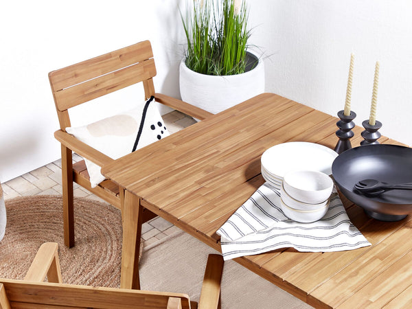 Fornelli Garden Dining Set 6 Seater Acacia Wood Brown