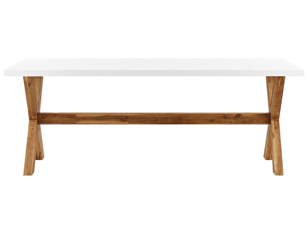 Olbia Garden Dining Set with Stools 8 Seater Concrete White