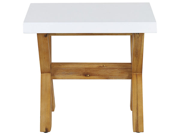 Olbia Garden Dining Set with Stools 8 Seater Concrete White
