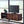 Dark Wood & Gold Plasma Retro Media TV Unit 2 Door 2 Shelf