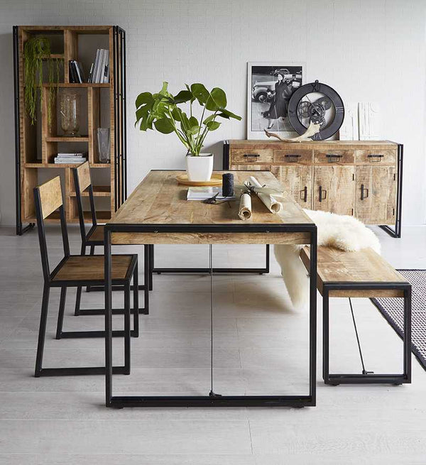 Cosmo Industrial Metal & Mango Wood Dining Chair - Set of 2