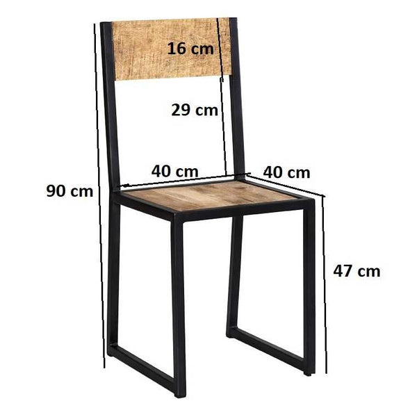 Cosmo Industrial Metal & Mango Wood Dining Chair - Set of 2