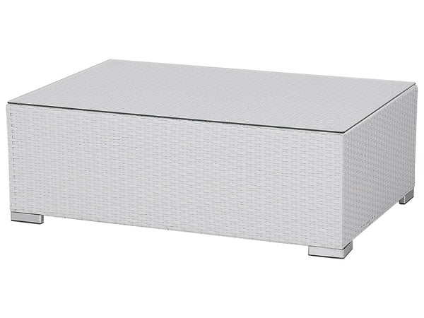 Garden Lounge Set with Table 8 Seater XXL Right Hand Modular PE Rattan White