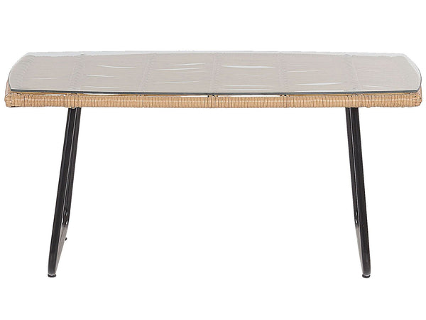 Garden Lounge Set with Table 4 Seater Minori PE Rattan Beige