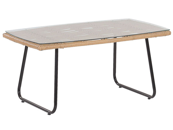 Garden Lounge Set with Table 4 Seater Minori PE Rattan Beige