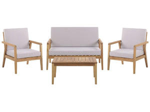 Garden Lounge Set with Table 4 Seater PALLANO Acacia Wood Taupe