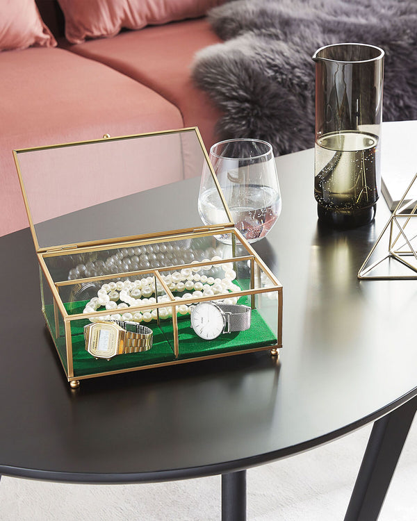 Glass Jewellery Box Gold SAINTES