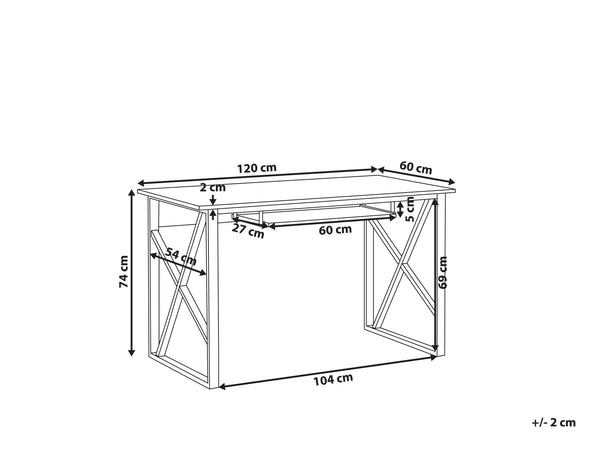 Home Office Desk 120 x 60 cm Dark Wood Darby