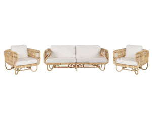 Garden Sofa Set 4 Seater DOLCEDO Rattan Beige