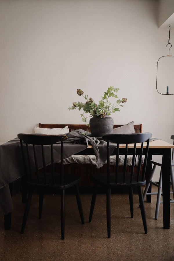 Dining Set GEORGIA Wood Brown/ Black 6 Seater