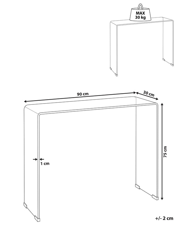 Console Table Kendall Tempered Glass Transparent