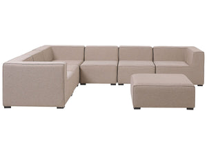 Garden Corner Sofa with Ottoman 7 Seater AREZZO Right Hand Modular Beige
