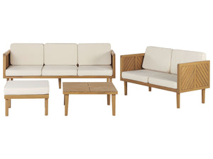 Garden Lounge Set with Table and Ottoman 5 Seater BARATTI Acacia Wood Brown