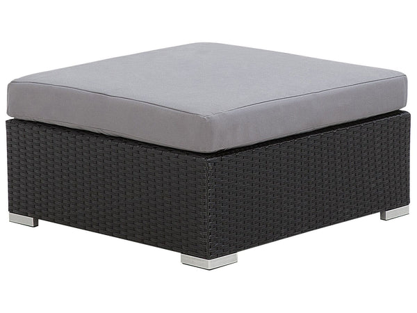 Garden Corner Sofa with Table 4 Seater SANO Right Hand Modular PE Rattan Black