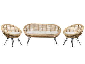 Garden Sofa Set 4 Seater Maratea Rattan Natural