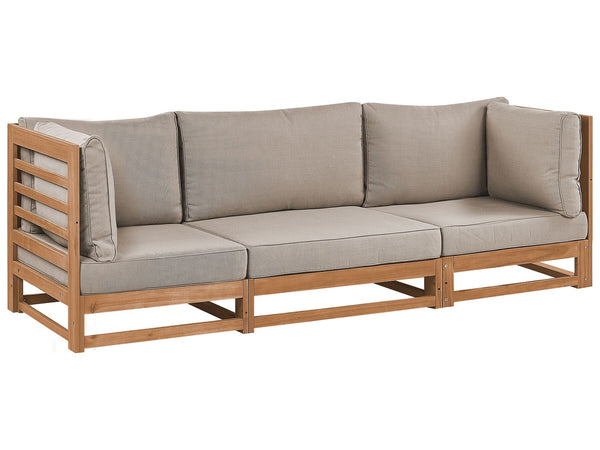 Garden Sofa 3 Seater Trani Modular Certified Acacia Wood Light Brown