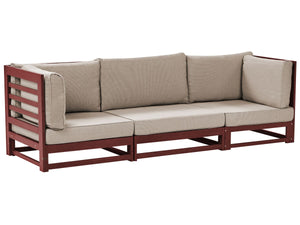 Garden Sofa 3 Seater TRANI Modular Acacia Wood Dark Red