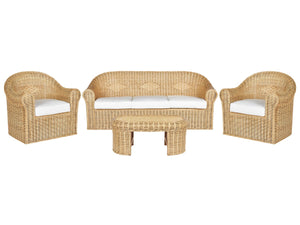 Garden Lounge Set with Table 5 Seater LIVADEIA Rattan Natural