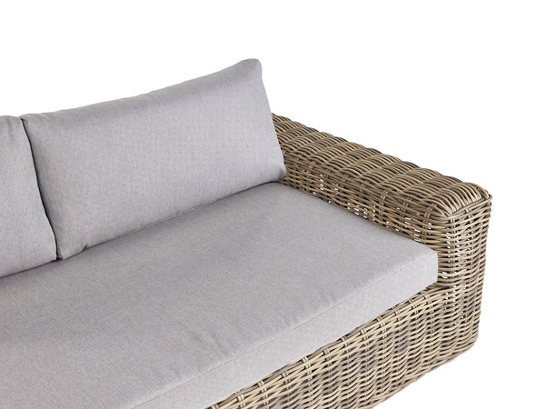Garden Corner Sofa with Ottoman 6 Seater Palermo Modular PE Rattan Light Brown