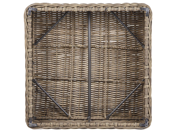 Garden Corner Sofa with Ottoman 6 Seater Palermo Modular PE Rattan Light Brown