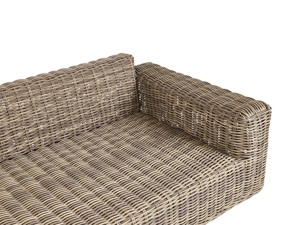 Garden Corner Sofa with Ottoman 6 Seater Palermo Modular PE Rattan Light Brown