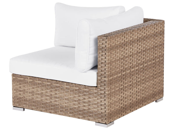 Garden Corner Sofa with Table 4 Seater SANO Left Hand Modular PE Rattan Natural