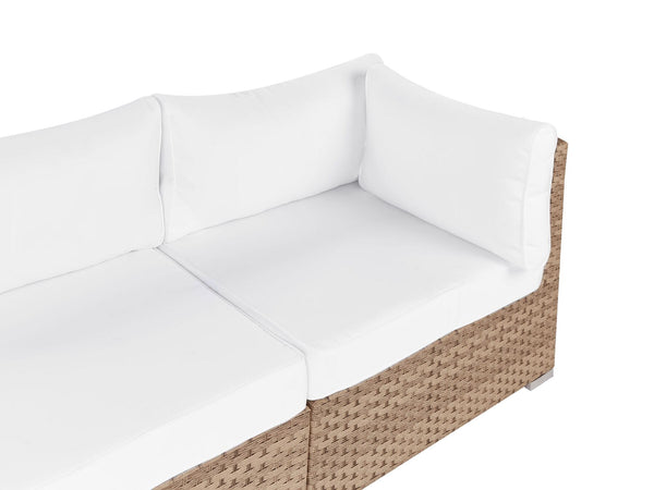 Garden Corner Sofa with Table 4 Seater SANO Left Hand Modular PE Rattan Natural