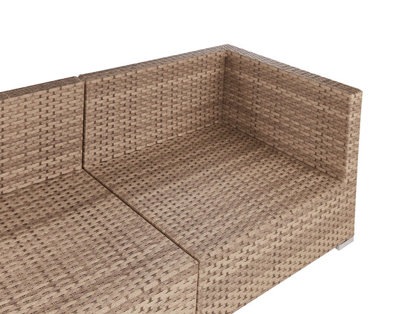 Garden Corner Sofa with Table 4 Seater SANO Left Hand Modular PE Rattan Natural