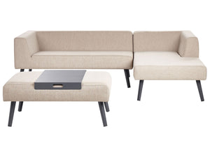 Garden Corner Sofa with Table 4 Seater Sorrivoli Left Hand Beige