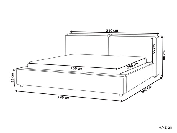 Bed Fabric 160 x 200 cm (EU King Size) Off-White Linards
