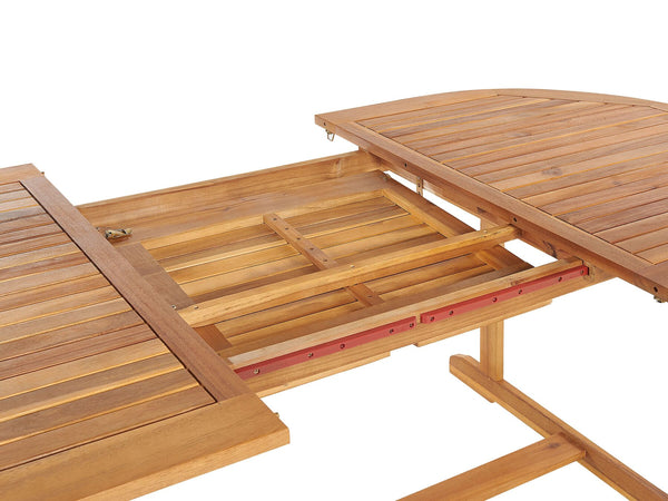 Maui II Garden Dining Set 8 Seater with Cushions Acacia Wood Dark Red