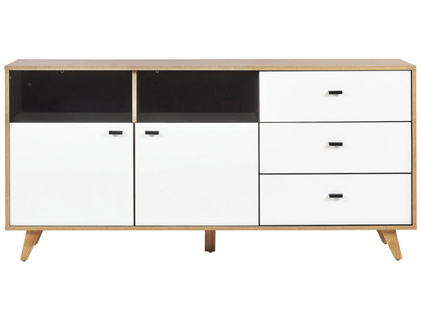 Ilion 3 Drawer Sideboard Light Wood with White