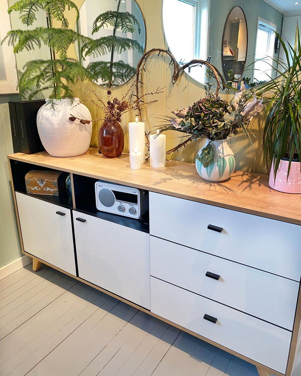 Ilion 3 Drawer Sideboard Light Wood with White