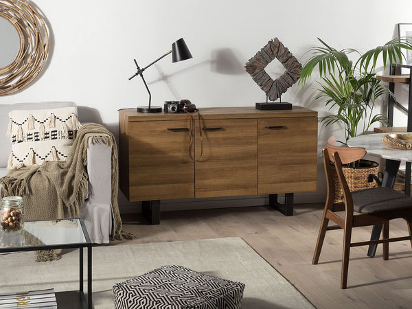 Timber 3 Door Sideboard Dark Wood